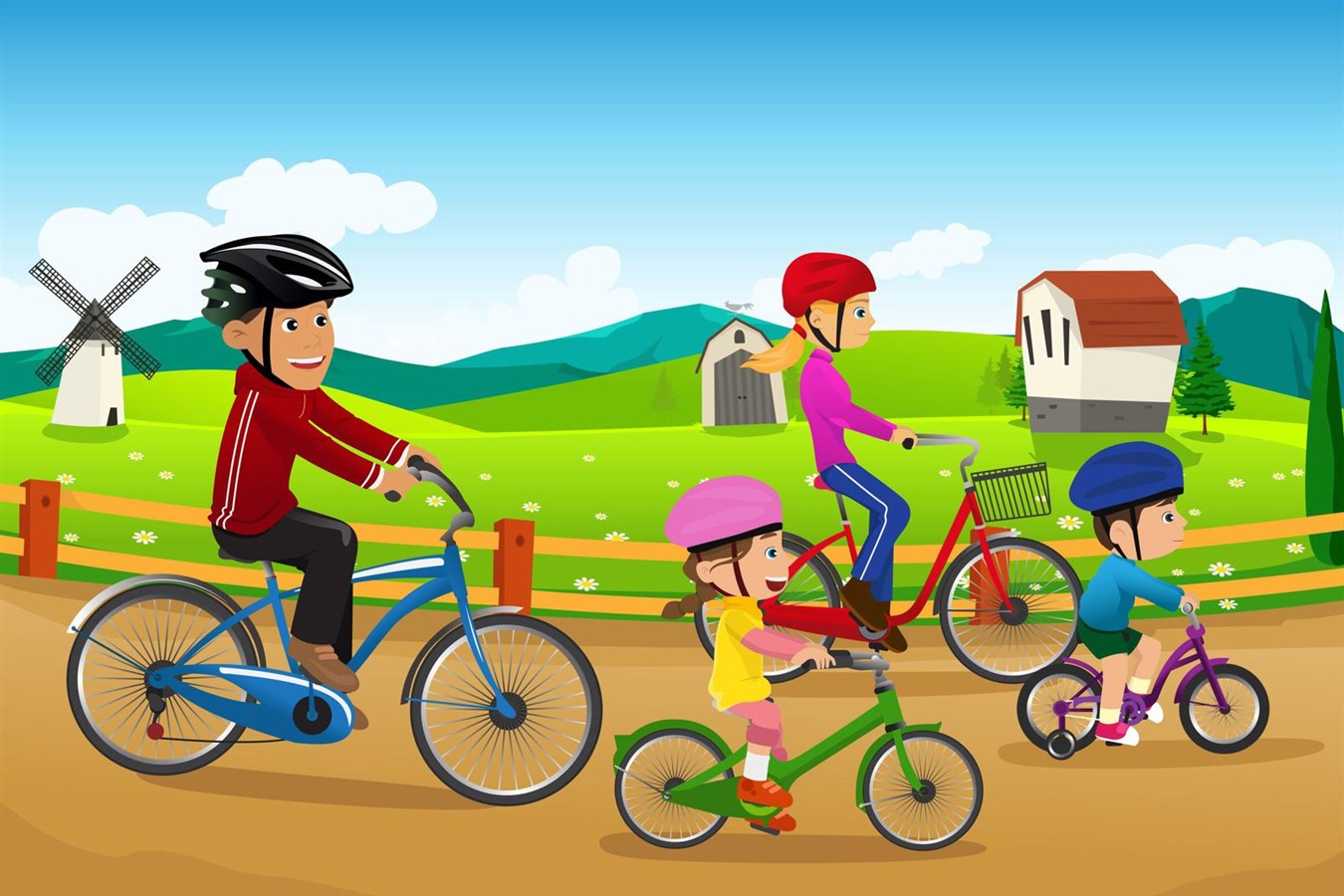 Семейный велосипед иллюстрация